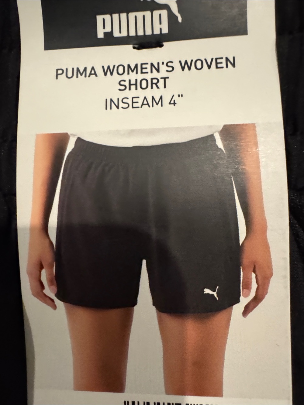 Puma Women's Black Athletic Shorts with White Logo